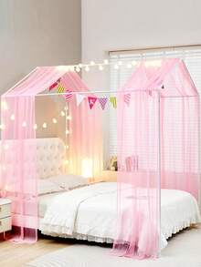 1pc Bed Curtain Mosquito Net, Bed Canopy 75*600cm, 75*300cm, Sheer Transparent Curtain, Drape, For Wedding/Party/Tablecloth/Birthday/Home Decor/Mosquito Net (Light Strip And Accessories Not Included) - Multicolor - View 2