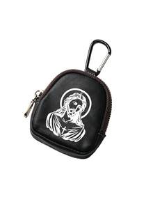 Mini Zipper Wallet With Jesus Design (With Snap Closure), Portable PU Leather Headphone Pouch, Small Key And Card Holder, Original Coin Purse, Zipper Earphone Storage Bag, Key Pouch And Keychain Accessory - Multicolor - View 13