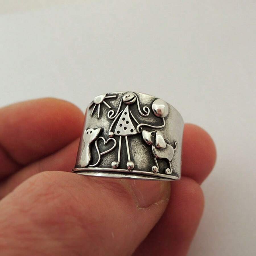 Vintage Silver Handmade Women's Ring, Commemorative Ring, Gift Ring, Bohemian Style Ring For Women - Silver - View 1