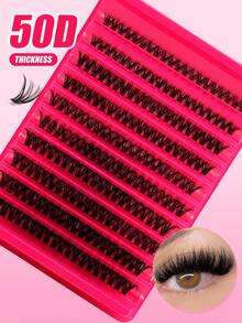 120/140/160/200pcs D Curl DIY Cluster False Eyelashes, Ultra Dense Long Cluster Lashes, Curled Single Lash, Thin Long Lashes, Manga Style Lashes, Suitable For Home Beginners, Thickened Brown False Eyelashes - D - View 5