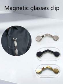1pc Magnetic Glasses Holder, Portable Glasses Storage, Creative Magnetic Clothing Clip, Earphone Cable, Halloween ID Card - Magnetic Eyeglass Holder - View 1