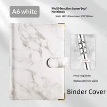 1 cái vỏ sổ binder A6 rời không trang trong, họa tiết vân đá cẩm thạch, 6 lỗ, dùng làm sổ theo dõi ngân sách tiền mặt, quà sinh nhật, sổ kế toán, planner - Nhiều màu - Xem 8