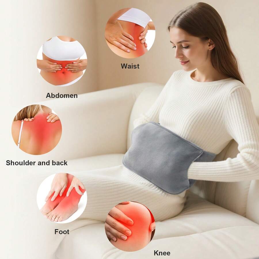 SoffinaLife Hot Water Bottle And Storage Bag Set, Minimalist Gray Hand Warmer And Storage Box Set, Suitable For Winter, Gift For Mom, Dad, Men, Friends, Teachers, Detachable And Washable Plush Hot Water Bottle, Suitable For Indoor And Outdoor Home Office Camping Commuting, Winter Essential Accessory - Multicolor - View 1