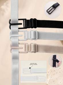 3pcs/6pcs/9pcs Bra Strap Clips, Adjustable Non-Slip Bra Strap Holder Fasteners - Multicolor - View 3