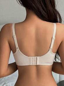 DAZY Women's Bean Paste Color Small Bust Push-Up Bra For Flat Chest, Wireless Shaping Seamless Bra With Bun Cup Design - Champagne - View 5