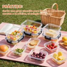 Juego de 12 Recipientes Herméticos de Vidrio con Tapa, Contenedores para Alimentos, Tóperes Reutilizables para Cocina, Refrigerador y Congelador - Ver 4