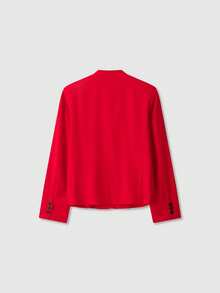 Áo khoác blazer nữ phong cách Trung Quốc mới tay dài, mặc thường ngày, phù hợp cho mùa thu - Đỏ - Xem 2