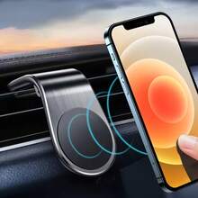 1pc L-Shaped Magnetic Car Phone Holder, Suitable For Car GPS Navigation, Can Be Installed On Air Vent - A - View 2