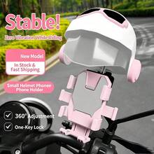 1PC Silicone Shock-Absorbing Anti-Slip Anti-Vibration Upgraded Cycling Phone Holder With Personalized Motorcycle Style Helmet, Handlebar / Rearview Mirror Dual Mount, Easy Installation Fixed Bracket, Universal Electric Scooter, Motorcycle Accessories, Bicycle Accessories, Outdoor Cycling Essential - Multicolor - View 4
