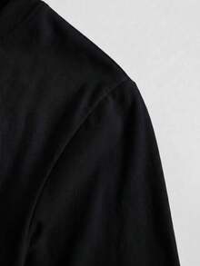 2pcs All-Match Crew Neck T-Shirt Women, Loose Long Sleeve Top For Autumn, Suitable For Casual Home Wear, Simple And Versatile - White + Black - View 5