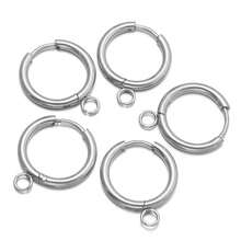 5pcs/Pack Stainless Steel Earring Jump Rings DIY Small Pendant Jewelry Accessories Earring Components Neutral Fresh Pendant Charms Jewelry Making - Ear Clip - View 9