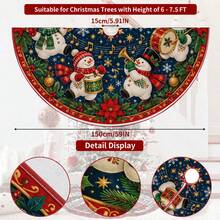1pc Snowman Band Performance Pattern Christmas Tree Skirt, Elegant Color Holiday Decor, 5 Sizes, Unisex Holiday Gift, Suitable For Home And Party Christmas Home Decoration - Snowman Band Performance - View 10