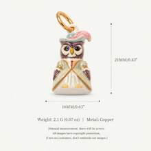 1pc Vintage Cute Enamel Metal Pendant Charm, Assorted Mini Pendants With Fairy Tale Animal And Dessert Patterns, Lead-Free And Nickel-Free, DIY Jewelry Making Accessories, Perfect For Bracelets, Necklaces, Earrings, Keychains And Handmade Gifts - Multicolor - View 8