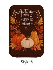New "HELLO AUTUMN" Autumn Mini Foldable Portable Makeup Mirror, -With Stand Design, Decorated With Maple Leaf And Pumpkin Patterns; Suitable For Travel And Daily Use; Minimalist Style Rectangular Desktop Foldable Makeup Mirror, Back To School Essential, Back To School Season, Autumn Gift, Autumn Home Decor, Gift For Friends, Family And Teachers - Multicolor - View 13