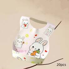 Feeding Bib, Cartoon Pattern, Prevent Water Seepage Into Clothing, Large Pocket, Suitable For 1-4 Years Old Children, Machine Washable, Feeding Accessory - Multicolor - View 7