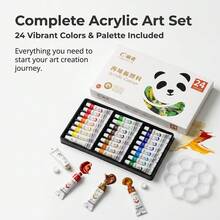 12/18/24 Color 5ml Acrylic Painting Paints + Palette, Suitable For Glass And Paper Painting Paints Set Of Tools - Acrylic Paint - View 5
