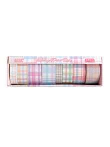 8 Rolls/Box Fresh Plaid Pattern Tape, Designed In Two Materials (Paper And PET) For Vintage-Style Tape,For Scrapbooking, Diaries, And Card Decoration - Multicolor - View 17