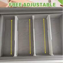 5PCS (1 Divider + 4 Adhesive Pads) Adjustable Drawer Divider Set, With Plastic Divider, Suitable For Kitchen Utensils/Socks/Underwear/Desk Drawer Storage, Adjustable Drawer Divider, Heavy Duty Plastic Expandable Folding Storage Box, Drawer Space Partition, Adjustable Drawer Divider, Suitable For Deep/Shallow Drawers, Underwear, Socks Storage, Drill-Free Adjustable Drawer Storage, Expandable Storage Divider - Universal Drawer - View 9