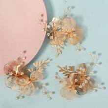 3PCS Plant Casual Party Elegant Iron Hair Clips Bridal Wedding Hair Accessories All Seasons - Golden - View 5