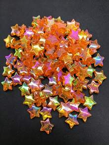 100pcs 10mm Colorful Acrylic Loose Beads, Shiny Star-Shaped Beads For Jewelry, Bracelets, Necklaces And Glittery Accessories - AB Iridescent Star - View 17