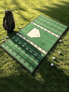 1pc 130.0cm X 90cm Baseball Batting Mat, With Non-Slip Rubber Bottom, High Visibility Printed Stripes And Cushioned Surface. Durable Indoor/Outdoor Training Mat, Portable Batting Stance Practice Mat - Multicolor - View 2