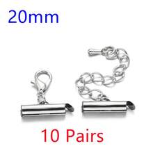 WGRXIRANYKM 10pcs/Pack Crimp End Caps Sliding Buckle Tube DIY Bracelet Connectors, Weaving Accessories For Jewelry Making - Pipe Buckle - View 12