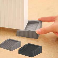 Rubber Door Wedge, Small Cube Door Stopper, Available In Black And Gray - Square - View 1