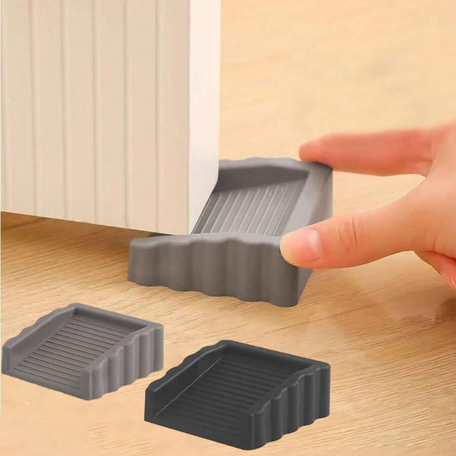 Rubber Door Wedge, Small Cube Door Stopper, Available In Black And Gray - Square - View 1