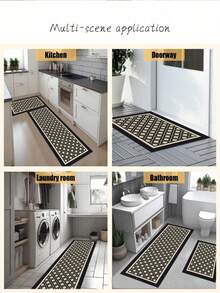 1 buah Keset Dapur Bermotif Kotak-kotak, Karet Lembut 3,5 mm yang Menyerap Air dan Mudah Dibersihkan. Cocok untuk Koridor, Kamar Mandi, Ruang Tamu, Keset Pintu Luar, dan Toilet. Dapat Digunakan Sepanjang Tahun dan untuk Berbagai Hari Libur. - MultiWarna - View 7