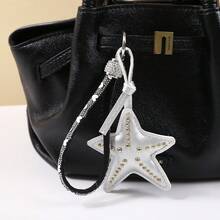 Korean Double-Sided Willow Nail Punk Starfish Keychain Sweet Hand Rope Hanging Decoration Fashionable Versatile Bag Pendant Keychain - Multicolor - View 3