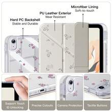 DANYCASE Y-Fold 保護殼,高透明壓克力材質,相容 iPad (A16) 11 吋第 11 代、10.9 吋第 10 代、Air 8 (M4) 11 吋 2026、10.2 吋第 7 代/第 8 代/第 9 代、Pro 11 2020-2022、Air 7/6 (M3/M2) 11 吋 - 浪漫花園 - 查看 3