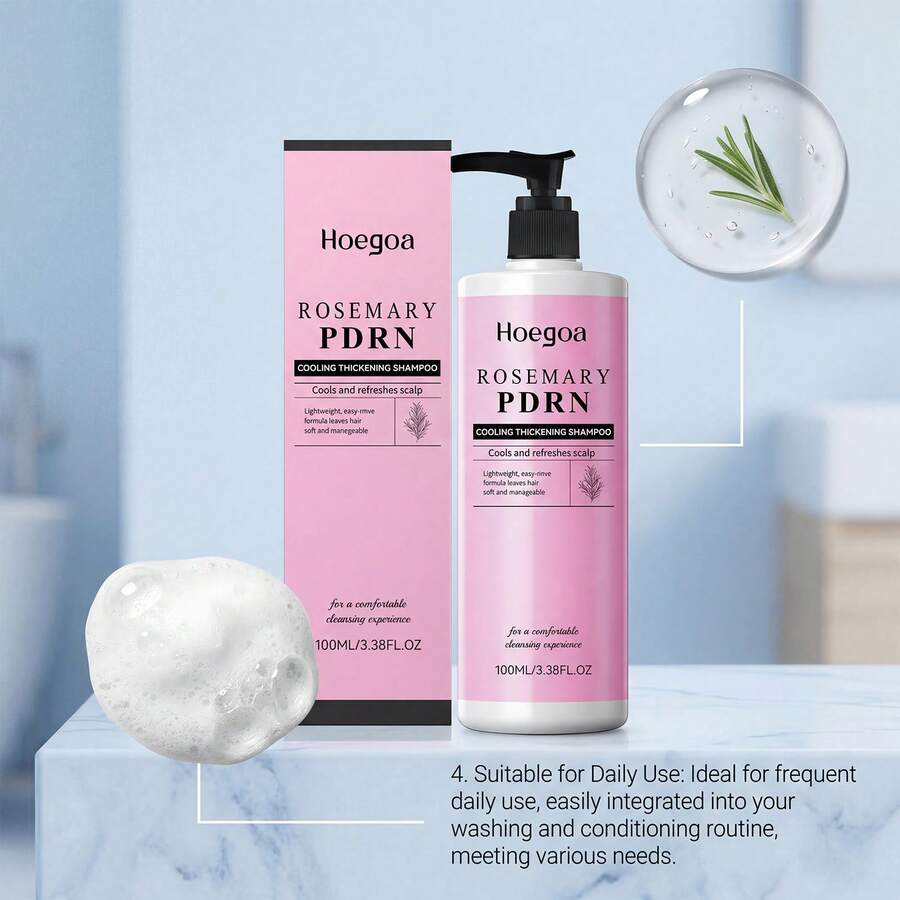 Sampo Rosemary PDRN Cooling Volumizing Perawatan Kulit Kepala Penguat Rambut Ringan Ukuran Travel 100ml
