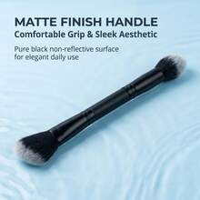 Dual-Ended Makeup Brush, Blush Brush, Powder Brush, Contour Brush, Concealer Brush, Multi-Purpose All-In-One Makeup Brush, Exquisite Makeup Application - Black - View 2