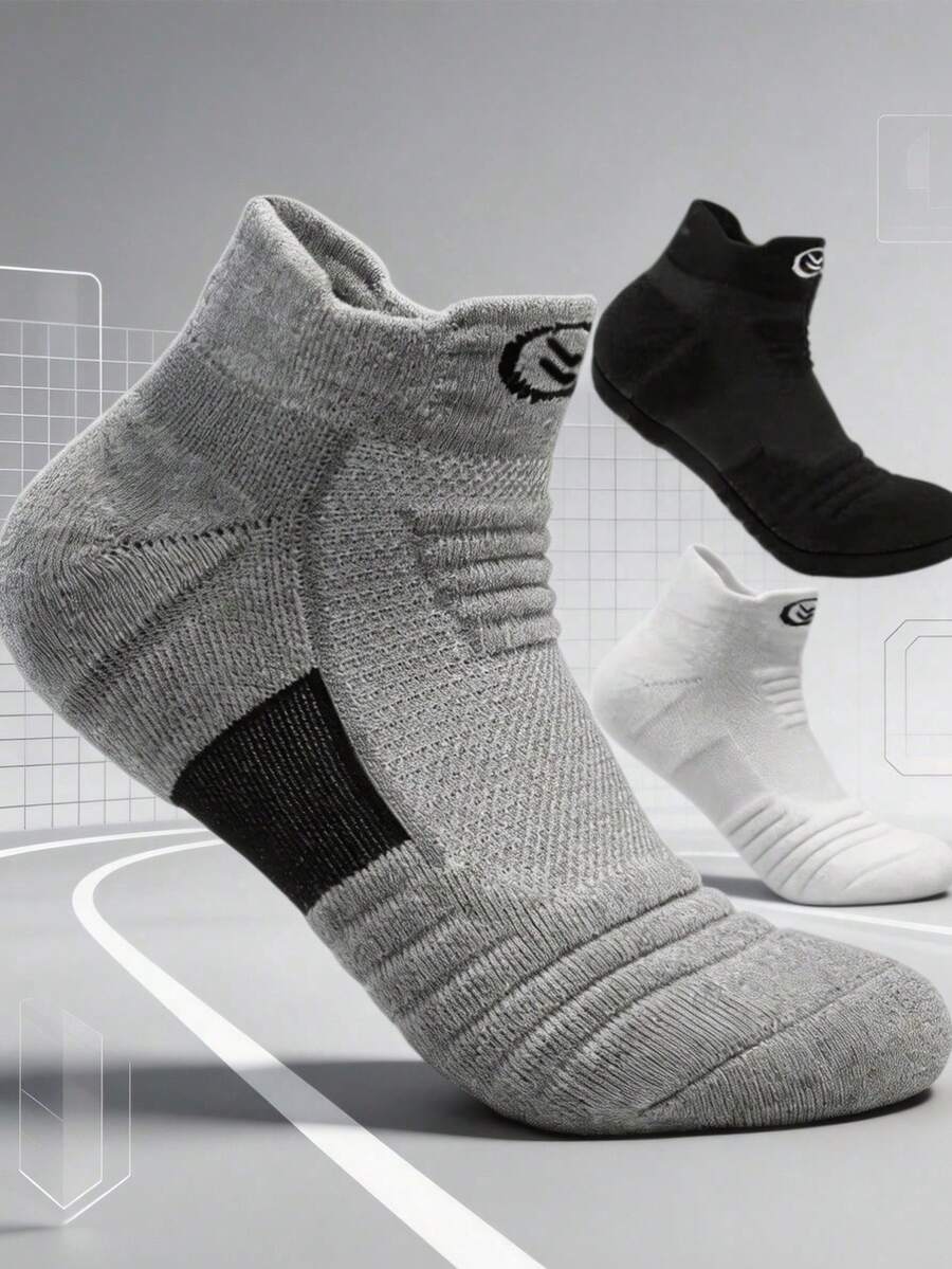 Cushioned Sports Short Socks, Breathable Moisture-Wicking, Anti-Slip Arch Support, Running Training Fitness Sports Socks - Multicolor - View 1