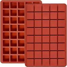 قالب شوكولاتة مربع 40/80 تجويف، قالب جيلي ناعم حلوى بودينج DIY، قالب سيليكون لخبز البسكويت والكيك، صينية تجميد متعددة الوظائف - متعدد الألوان - مشاهدة 7