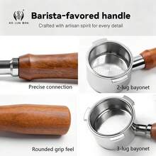 1 buah Gagang Portafilter Espresso Tanpa Dasar / Alat Barista Rumahan / Baja Tahan Karat 304 / Diameter Dalam 51mm / Filter Kepadatan Tinggi / Dapat Dilepas / Kompatibel Dengan Mesin Kopi De'Longhi, Model Spesifik Lihat Gambar Detail - Perak - View 4