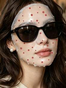 1 Sheet Coral Red Self‑Adhesive Face Rhinestone Stickers, Multi‑Size Mixed Round Gems, Festival Party Eye & Face Makeup Decor Stickers - Red - View 5