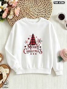 Children's Christmas Hoodie With Santa Claus And Puppy Pattern And "Keep Calm" Slogan Suitable For Daily Wear In Autumn And Winter - White - View 2