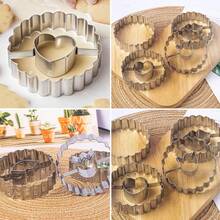 Poker Card Shaped Cookie Cutter, Stainless Steel Cookie Press Mold, Club Spade Diamond Heart Shaped Pastry Mold, Lips Love Flower Round Valentine's Cookie Cutter, Baking Cake Mold, Suitable For Making Cookies, Cakes, Bread And Clay Crafts, Kitchen Baking Accessories For Holiday Baking - View 4