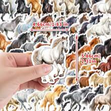 50Pcs Galloping Steeds Stickers - Stationery Graffiti Stickers, Decals For Party, Water Bottle, Scrapbook, Laptop, Skateboard, Computer, Gift Bags, Envelope Seals, Office Supplies, For Teens Fans - Galloping Steeds Stickers - View 2