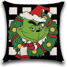 The Grinch 1pc/Set Christmas Pillow Case, Holiday Print Cushion Cover, Living Room Sofa Bedroom Christmas Party Decoration Pillowcase (Without Insert), Washable Printed Green Monster Pillow Case, Suitable For Four Seasons Holiday Sofa, Bedroom Home Decor And Christmas Party Arrangement, Also An Ideal Christmas Gift, Birthday Gift, Halloween Gift - Cartoon - View 16