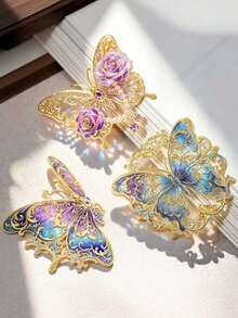 1pc Metal Translucent Butterfly Bookmark, Exquisite Hollow Colorful Creative Gift, Reading Page Clip Bookmark, Creative Souvenir, Gift For Best Friend - Multicolor - View 1