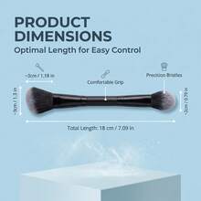 Dual-Ended Makeup Brush, Blush Brush, Powder Brush, Contour Brush, Concealer Brush, Multi-Purpose All-In-One Makeup Brush, Exquisite Makeup Application - Black - View 4