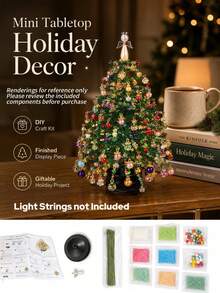 Beaded Christmas Tree Set, Handmade Beaded Craft Decoration Kit, Includes Colorful Beads, Hanging Ornaments, Tree Top Decor And Base, Suitable For Desktop Holiday Display, Winter Home Decor, Christmas Party Decoration, Creative Handmade Gift - A - View 10