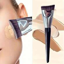 Makeup Brush Crescent Moon Foundation Brush Concealer Brush Curved Shape Precise Application No Smudging - Black - View 1