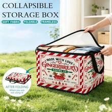 Thickened Storage Bag, Foldable Clothes & Bedding Storage Bag, Dorm Essentials, Suitable For Blankets, Bedding, Wardrobe, Underbed & Dorm Storage, Ideal For Moving, Laundry & Space-Saving Room Organization, Christmas Edition Premium Digital Print Pattern - Multi-color - View 4