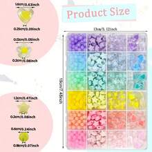 24-Grid Candy Beaded Beads Accessories Jewelry Material Box, DIY Creative Making Phone Chain Bracelet Earrings Jewelry Accessories Material, Creative Gift - Multicolor - View 5