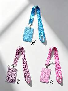 Leopard Print Card Holder Printed Card Bag Pendant, Bag Pendant Key Chain Wallet Business Bank Credit Card Holder For Men And Women, Suitable For Bag Decoration, Holiday Gift, Christmas Gift - Multicolor - View 3