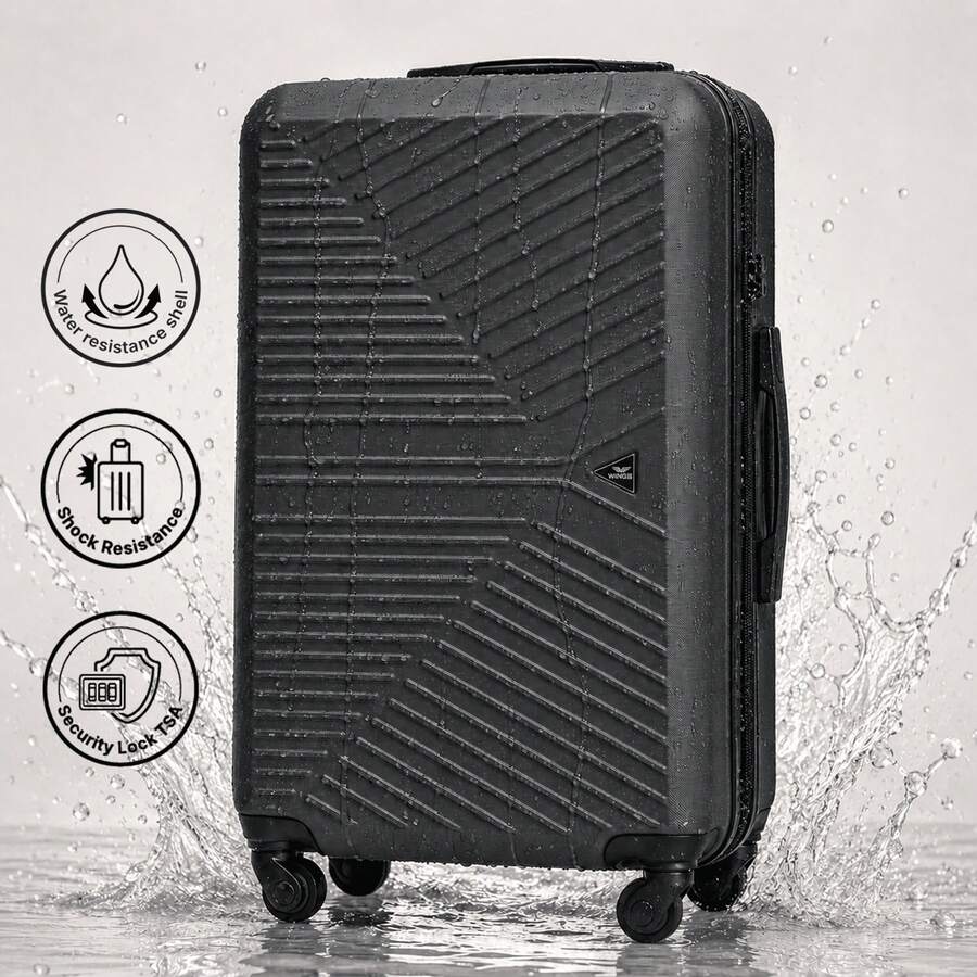 W WINGS Travel Suitcase Set 3 Pcs | Cabin, Medium And Large Hard Shell Luggage With TSA Lock, Telescopic Handle And Wheels