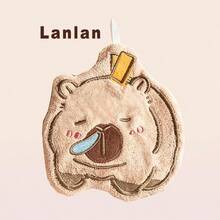 1pc Capybara Hand Towel With Hook, Coral Fleece Towel For Table Cleaning, Hanging Cute Hand Towel, Bathroom Small Towel For Hand Washing, Kitchen Absorbent Cloth, Multiple Styles Available - Multicolor - View 9